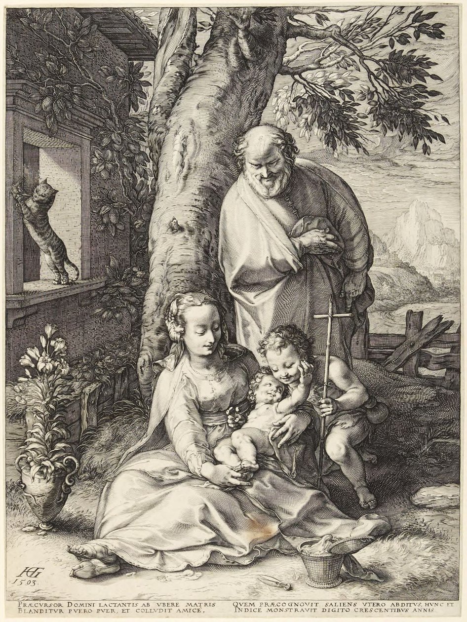 Den hellige familie med den lille Johannes Døperen av Hendrick Goltzius