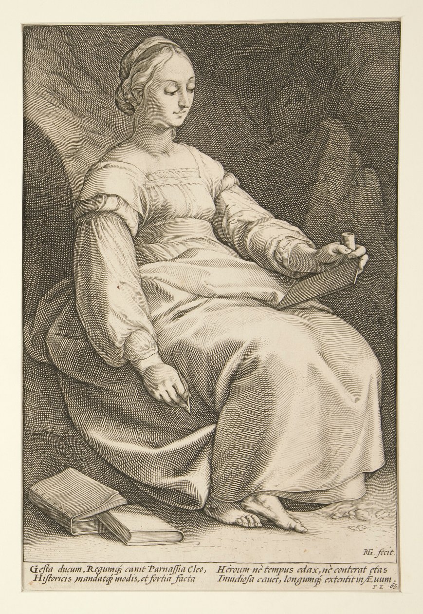 The Nine Muses: Clio, #4 i en serie på 9 av Hendrick Goltzius