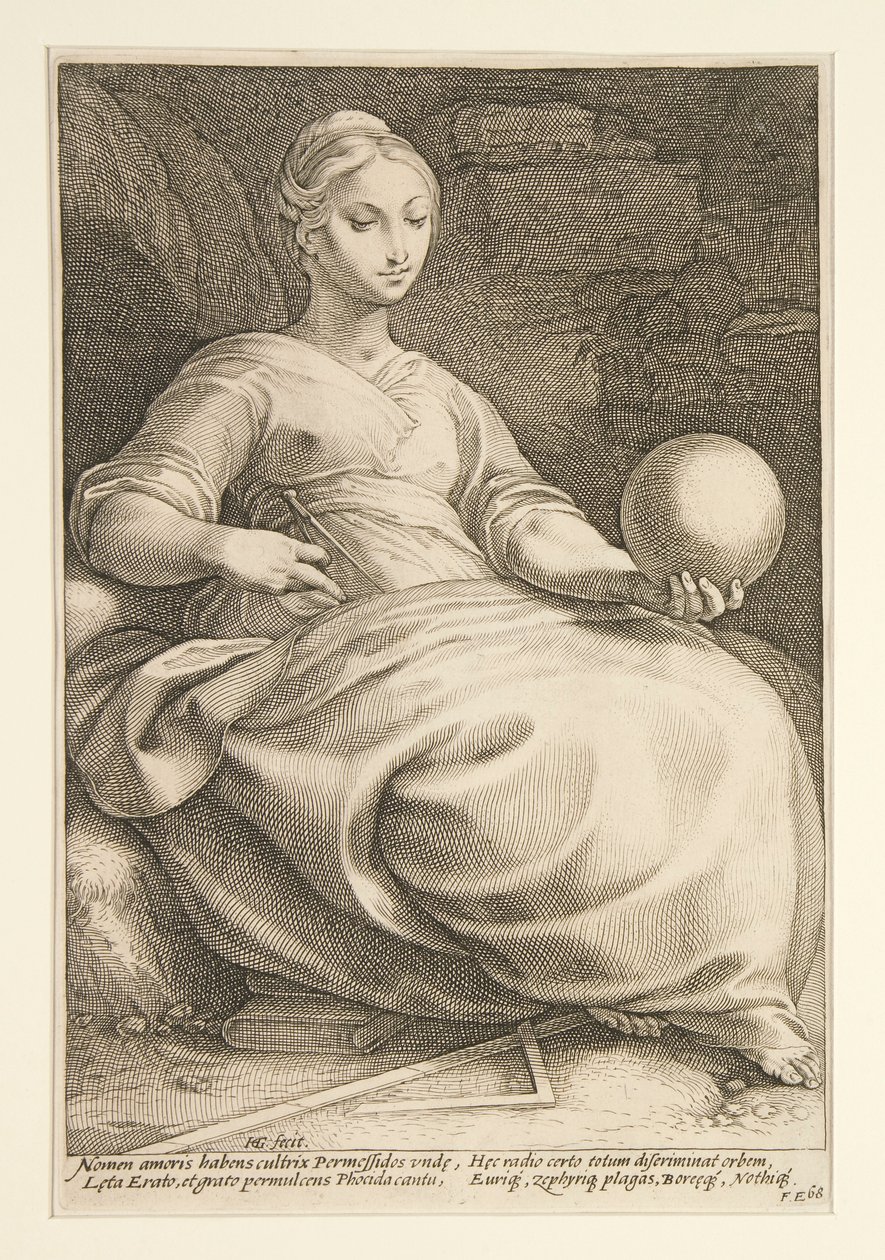 The Nine Muses: Erato, #7 i en serie på 9 av Hendrick Goltzius