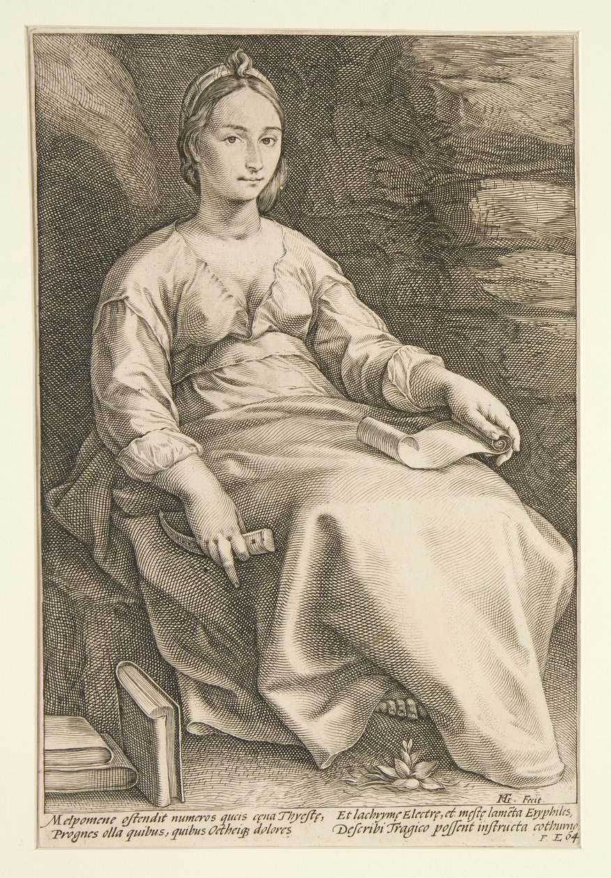 The Nine Muses: Melpomene, #3 i en serie på 9 av Hendrick Goltzius