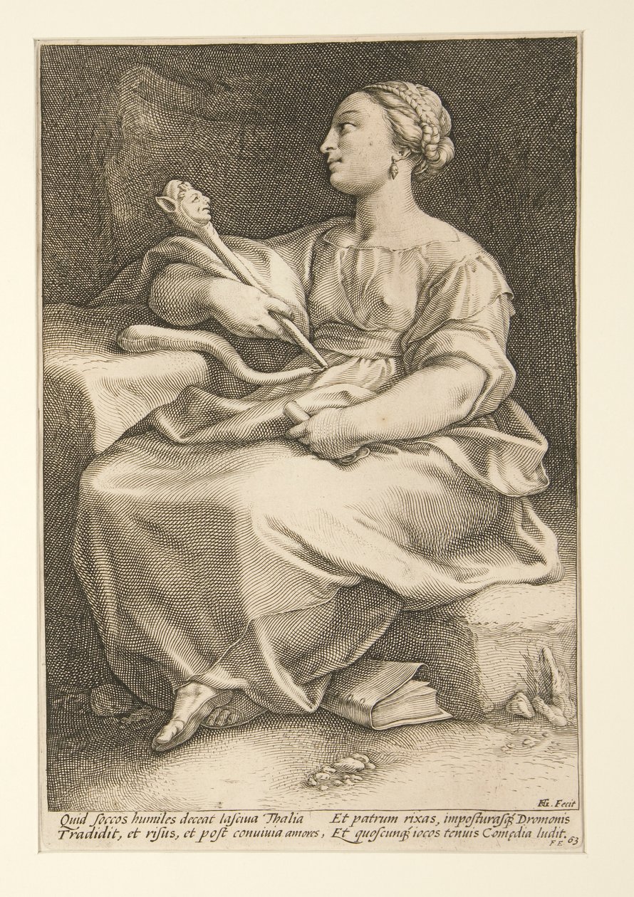 The Nine Muses: Thalia, #2 i en serie på 9 av Hendrick Goltzius