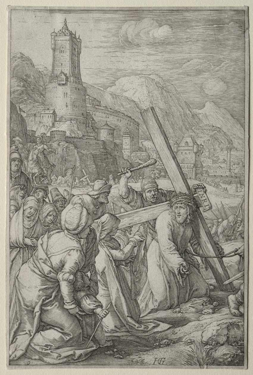Lidenskapen: Kristus som bærer korset av Hendrick Goltzius