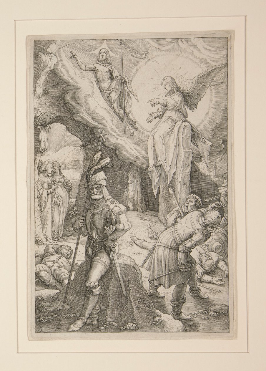 The Resurrection, fra The Passion, #12 i en serie med 12 graveringer av Hendrick Goltzius