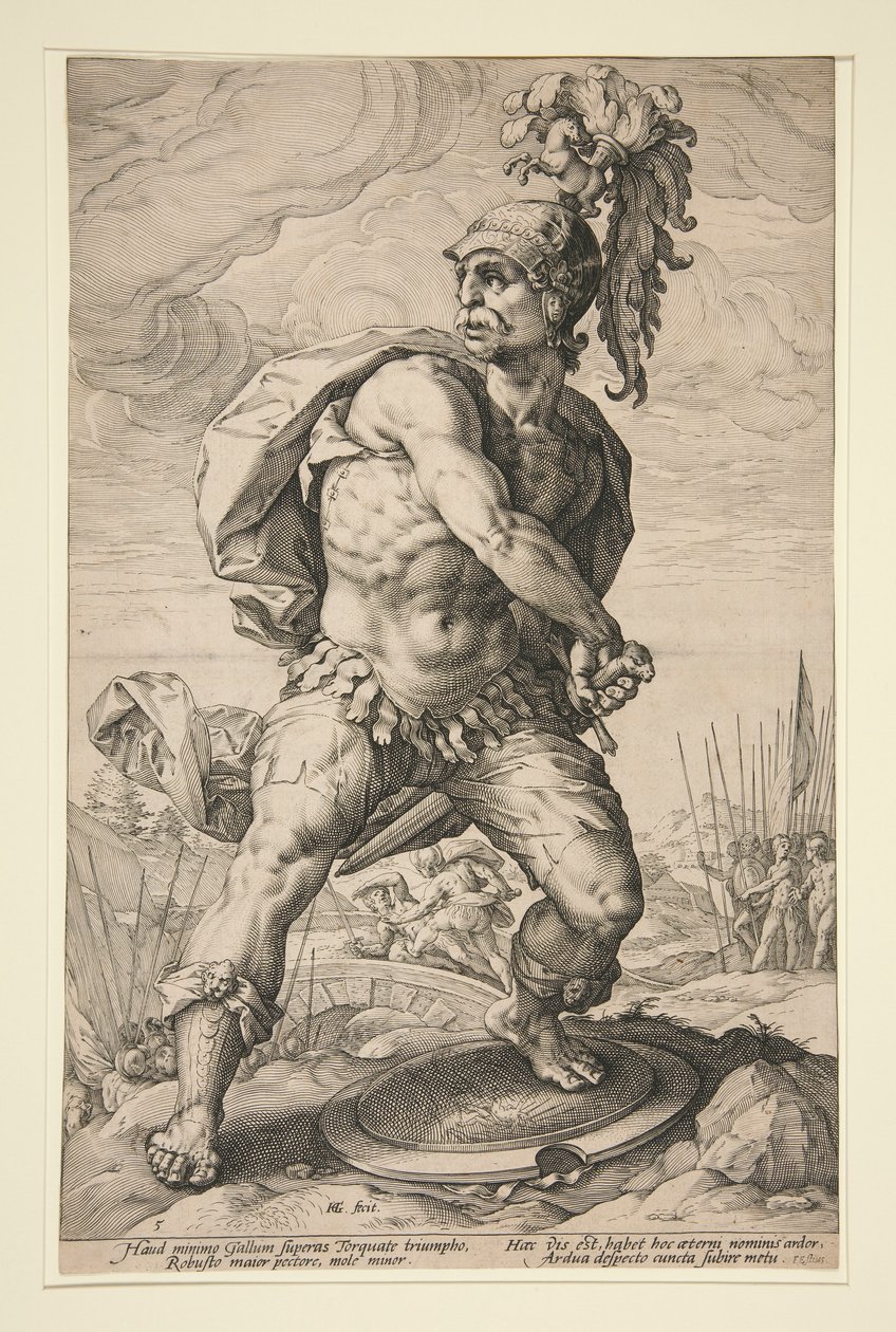 De romerske heltene: Titus Manlius Torquatus av Hendrick Goltzius