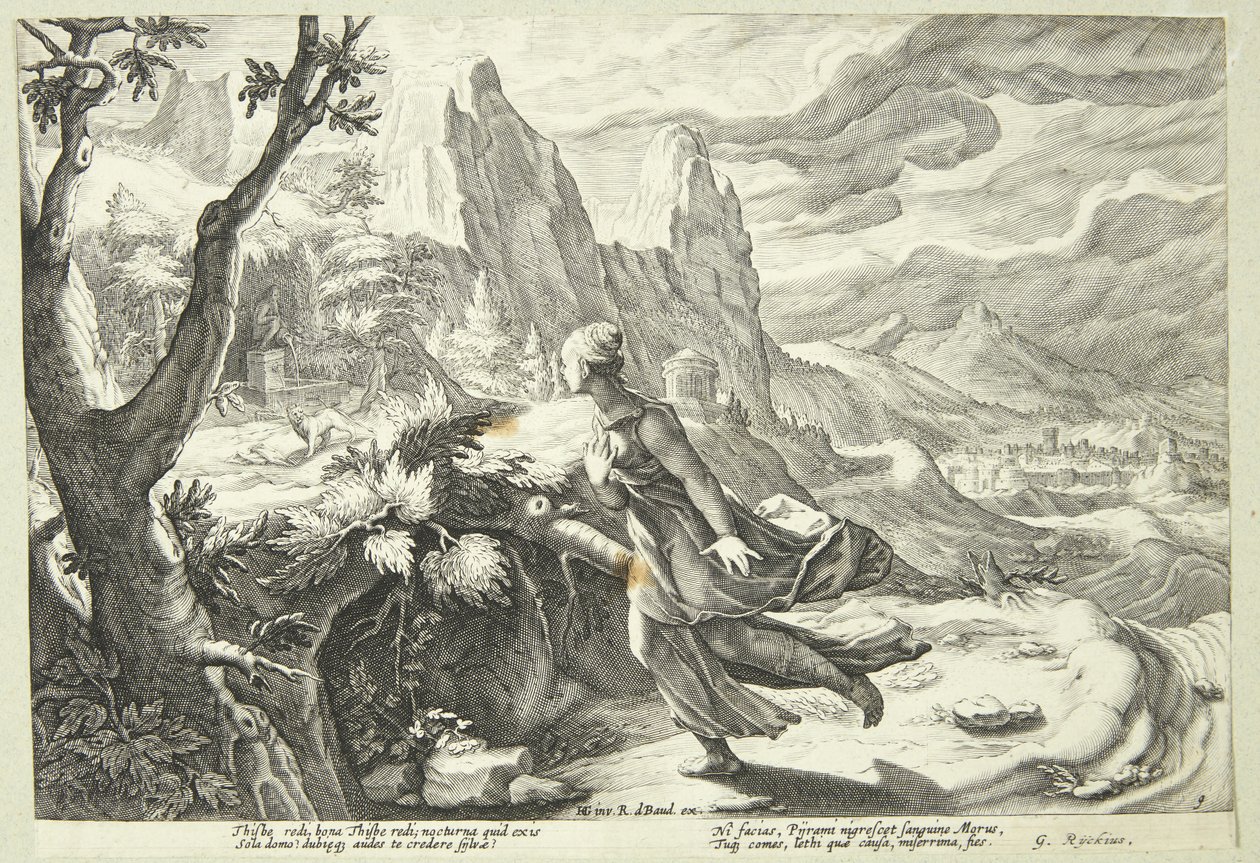 Dette bli skremt av løven av Hendrick Goltzius