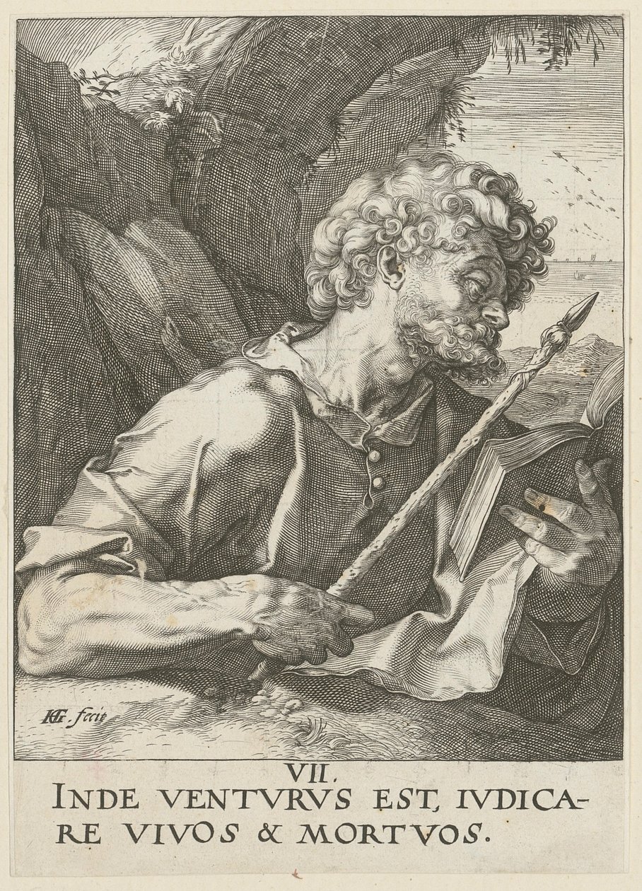 Thomas, blad 8 fra serien «Kristus, de tolv apostlene og Paulus» av Hendrick Goltzius