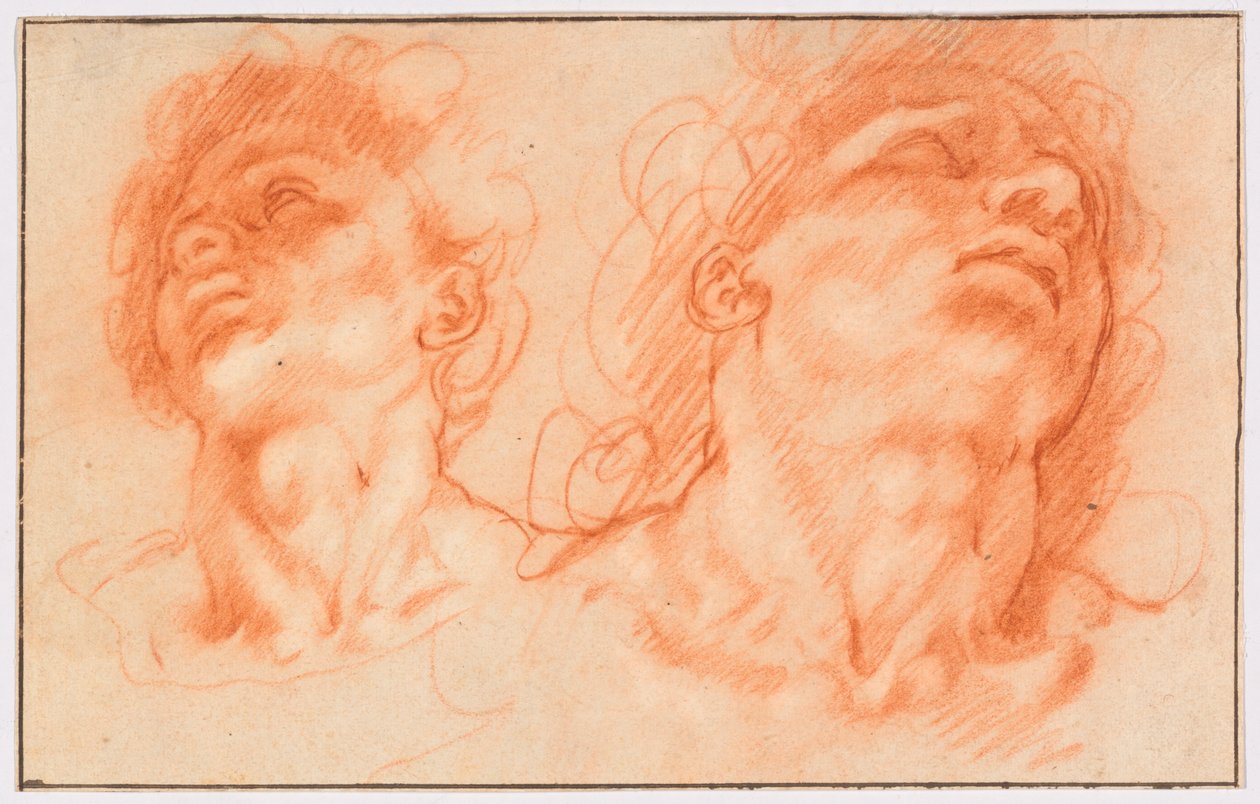 To mannlige hoder etter antikken, Laokoons sønner av Hendrick Goltzius