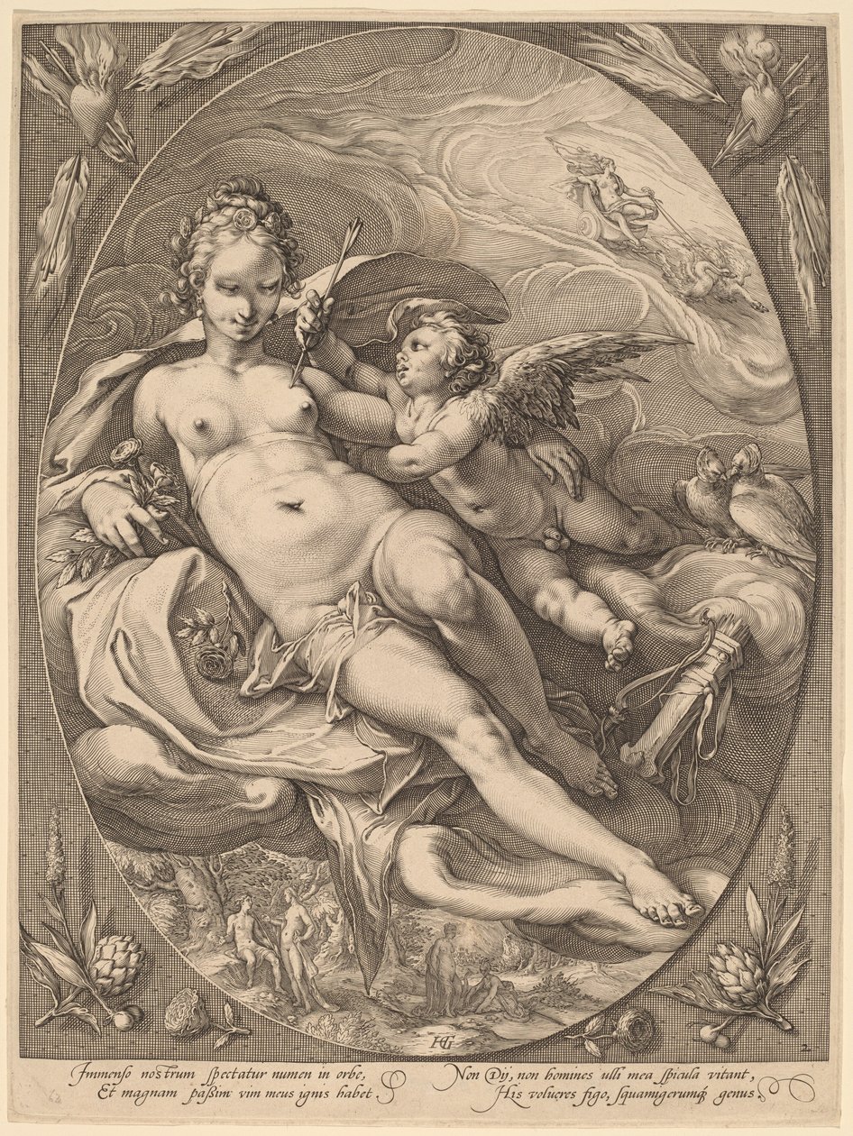 Venus og Amor av Hendrick Goltzius