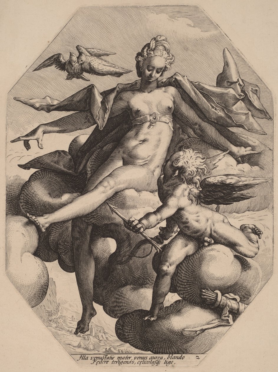 Venus og Amor av Hendrick Goltzius