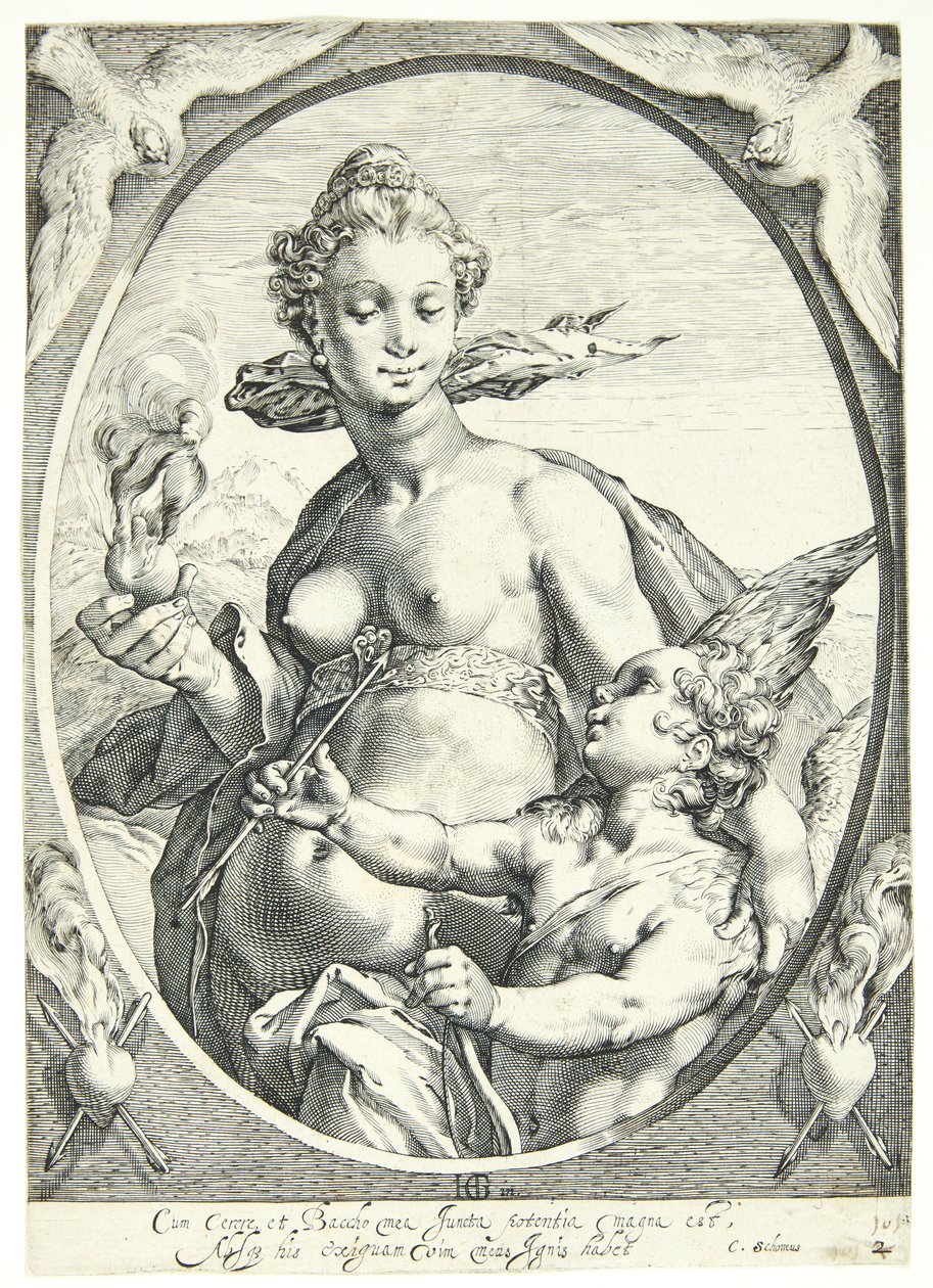 Venus og Amor av Hendrick Goltzius