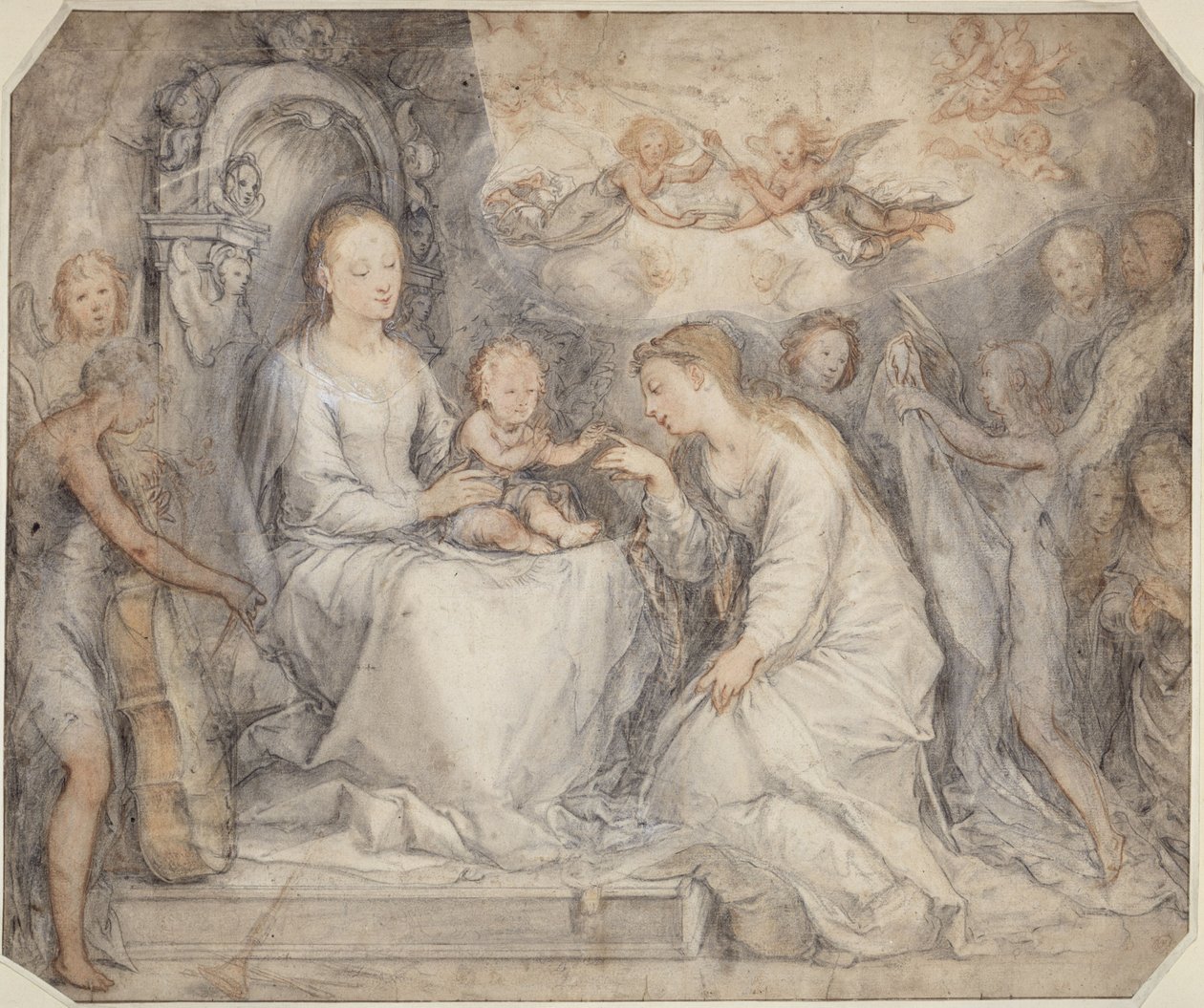 Den hellige Katarinas bryllup av Hendrick Goltzius