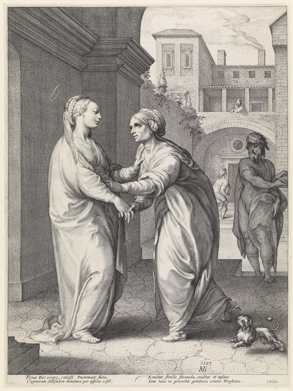 Besøket, Maria og hennes kusine Elisabet av Hendrick Goltzius