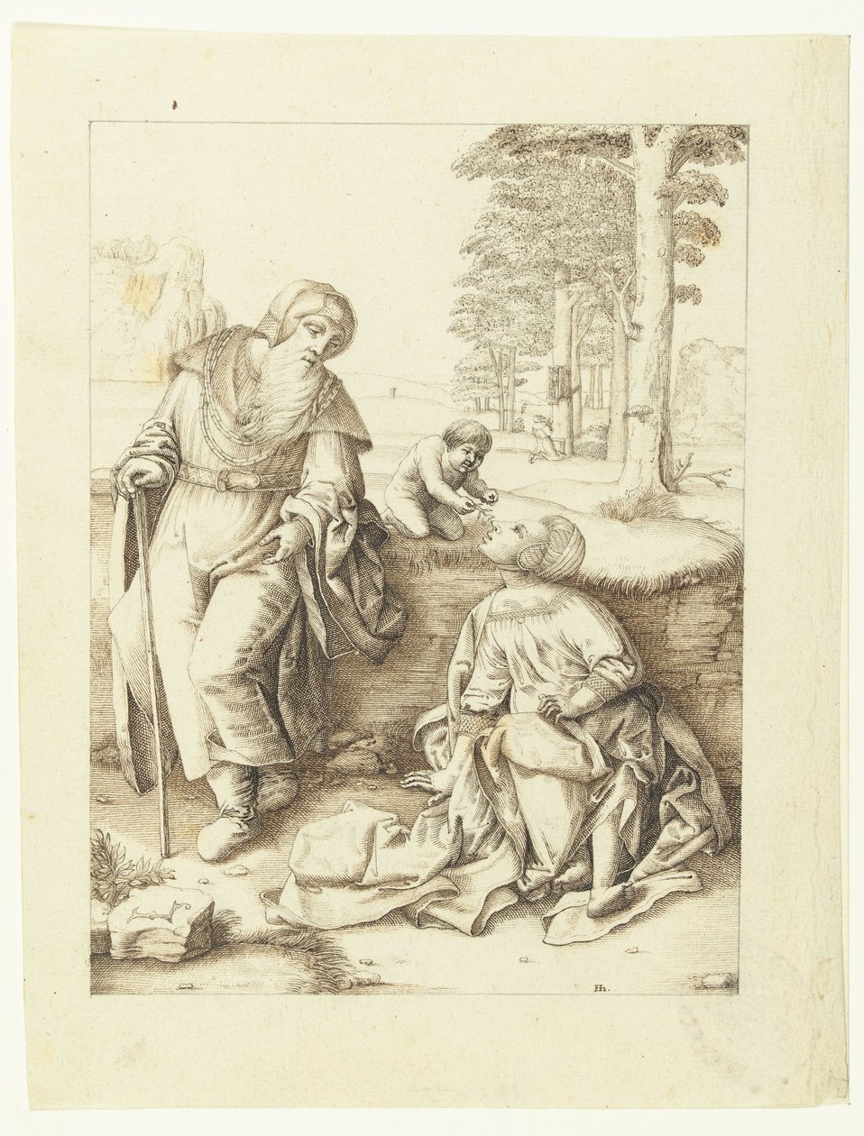 Den hellige familie av Hendrick Hondius (I)