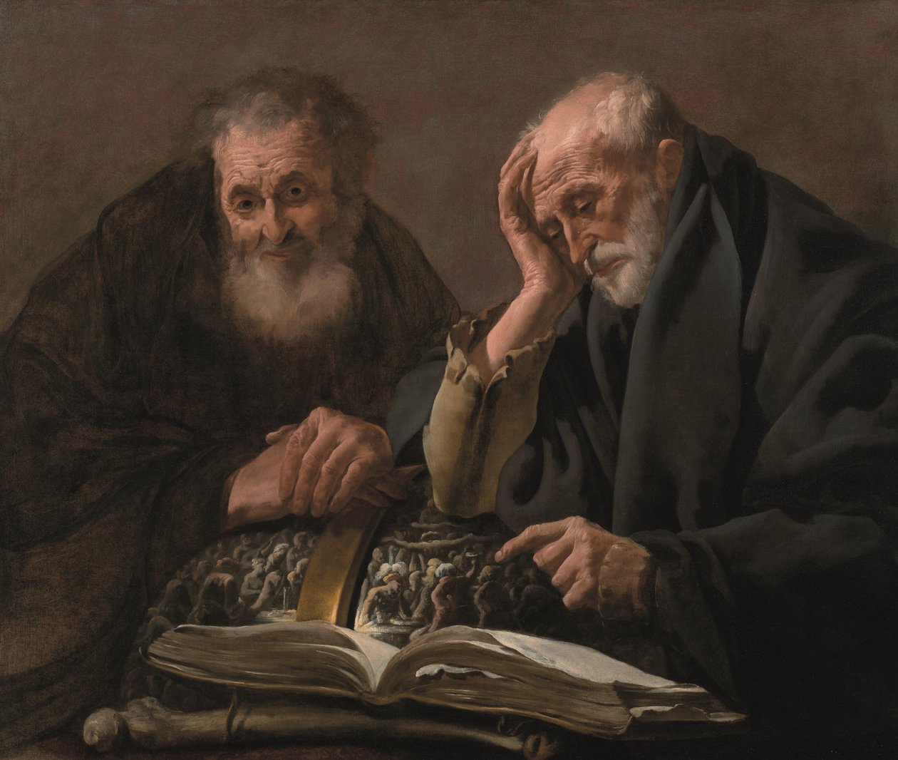 Demokrit og Heraklit, ca. 1619-20 (olje på lerret) av Hendrick Jansz Terbrugghen