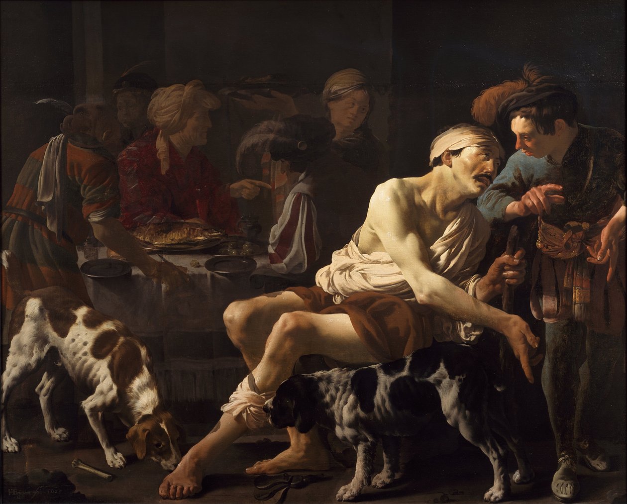 Den rike mannen og den fattige Lasarus, 1625 av Hendrick Jansz Terbrugghen