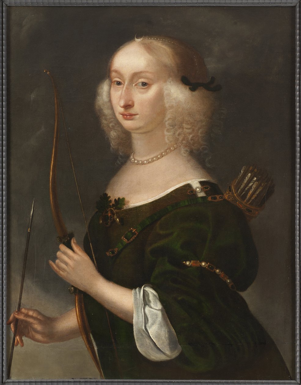 Marie Eleonore de Brandebourg, reine consort de Suede et de Finlande - Portrett av prinsesse Maria Eleonora av Brandenburg (1599-1655), dronning av Sverige, av Muennichhofen, Henrik (? -1664). Olje på lerret. Mål: 76x61 cm. Nationalmuseum Stockholm av Hendrick Munnichhoven