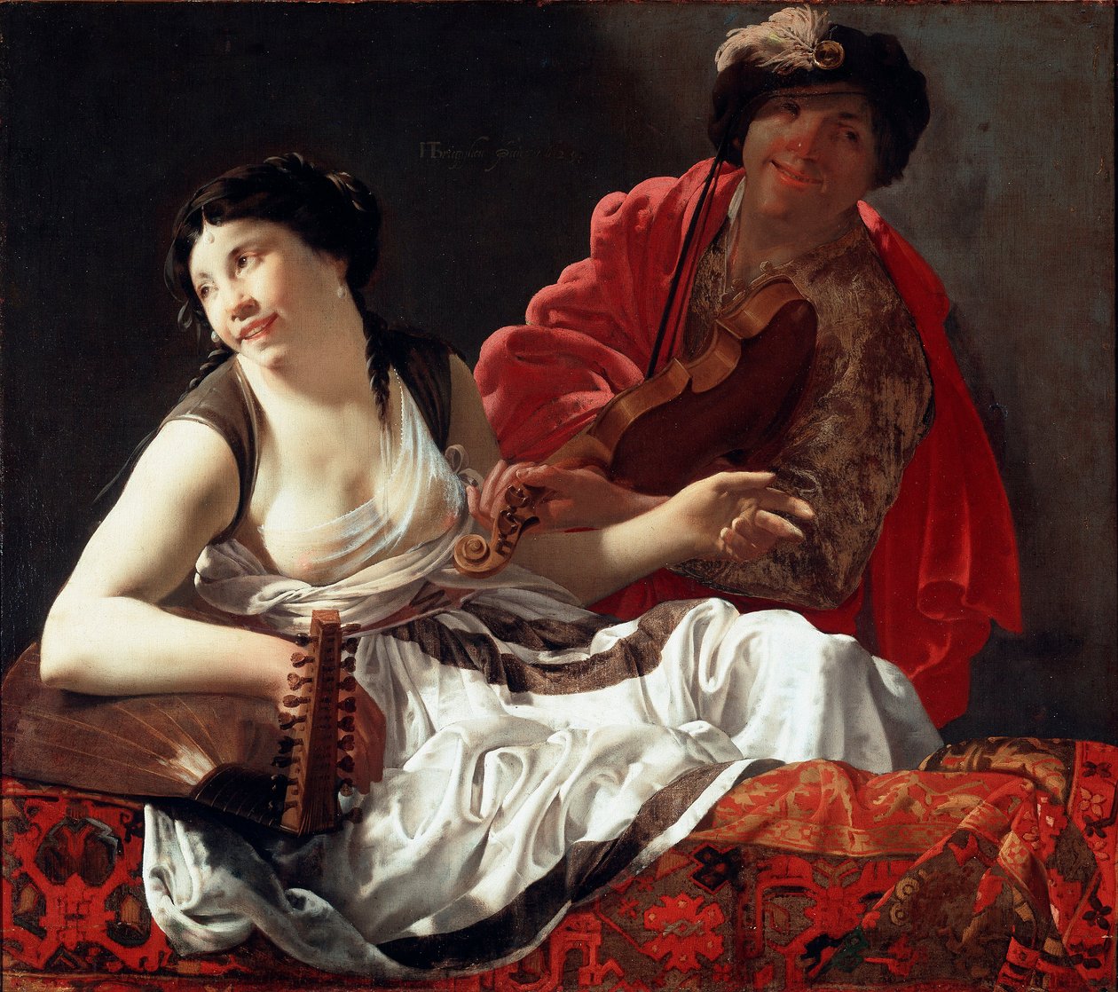 Konsert eller "" Allegory of the Ouie"" Maleri av Hendrick Terbrugghen (Ter Brugghen) (1588-1629) 1629 Dim. 90x127 cm Galleria Borghese Roma av Hendrick ter Brugghen