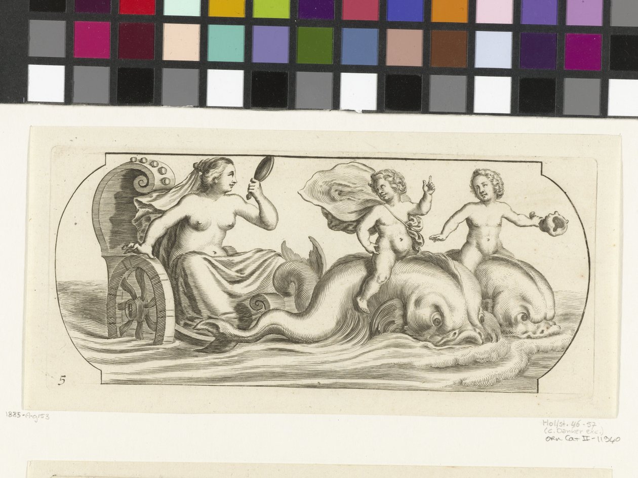 Amfitritt på en vogn Nouveau Livre des Dieux et Deeßes De la Marine Bouckje of Sea Gods and Goddesses (serietittel) av Hendrick de Keyser (I)