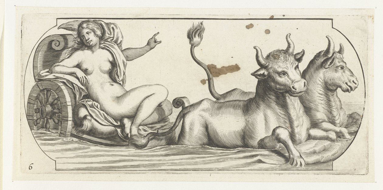 Europa on a Chariot Nouveau Livre des Dieux et Deeßes De la Marine Bouckje van Zeegoden en Goddesses (serietittel) av Hendrick de Keyser (I)