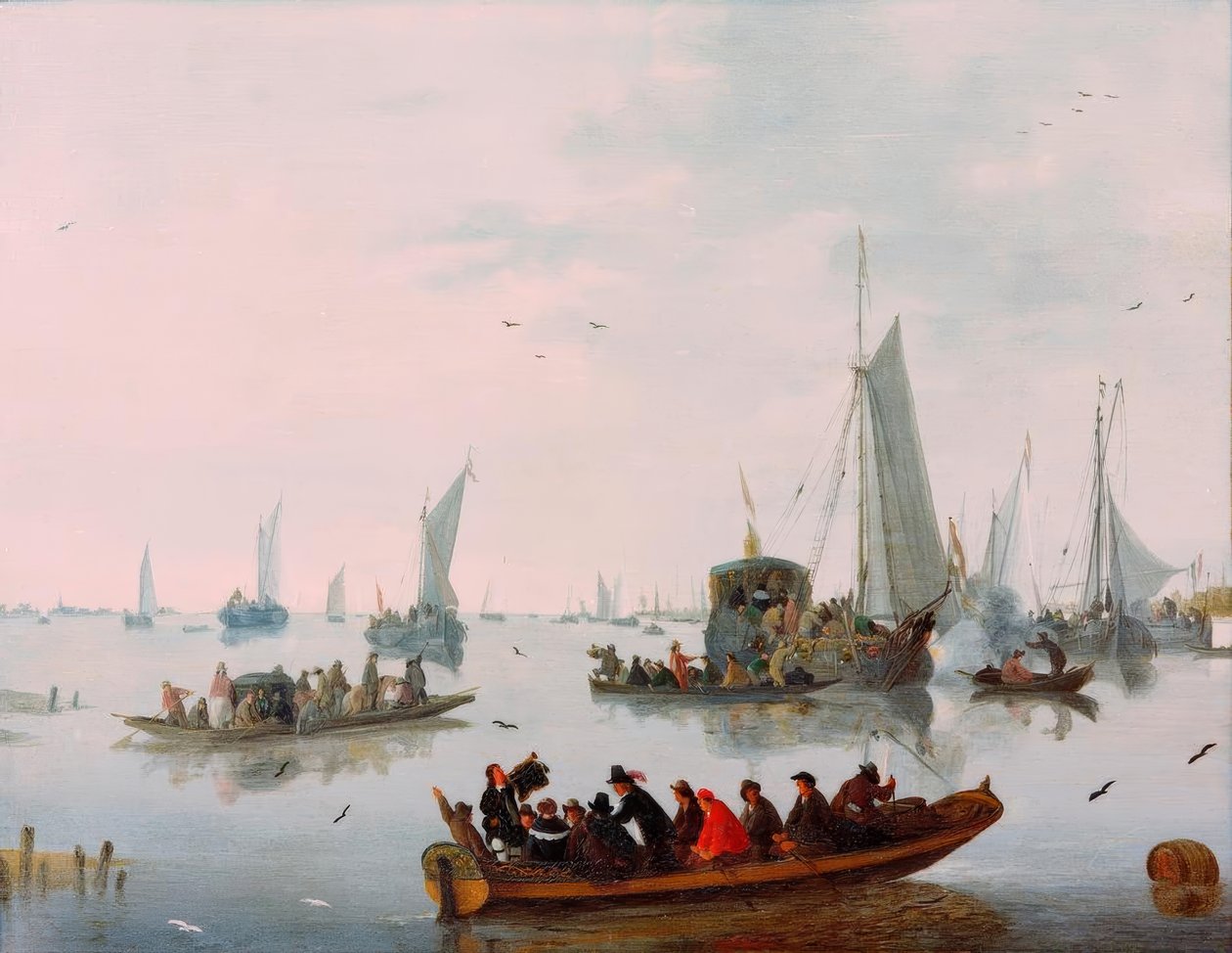 Festlig mottakelse av en statlig yacht av Hendrick de Meyer