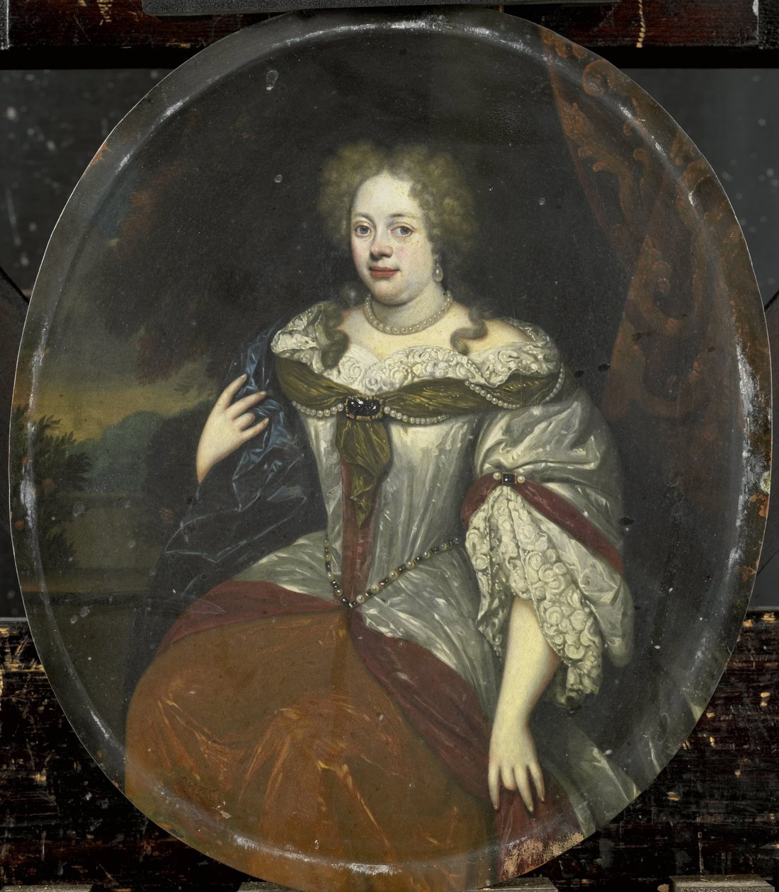 Portrett av Frouck, baronesse van Aylva, kone til Hans Willem van Aylva etter 1658 av Hendrick de Valk