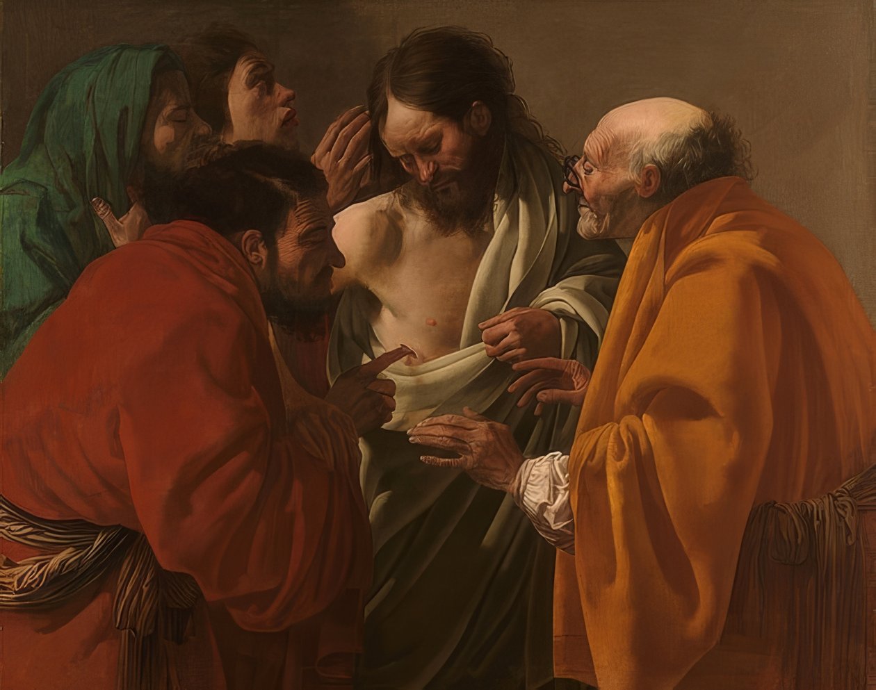 Den vantro Thomas. Rundt 1622 av Hendrick ter Brugghen