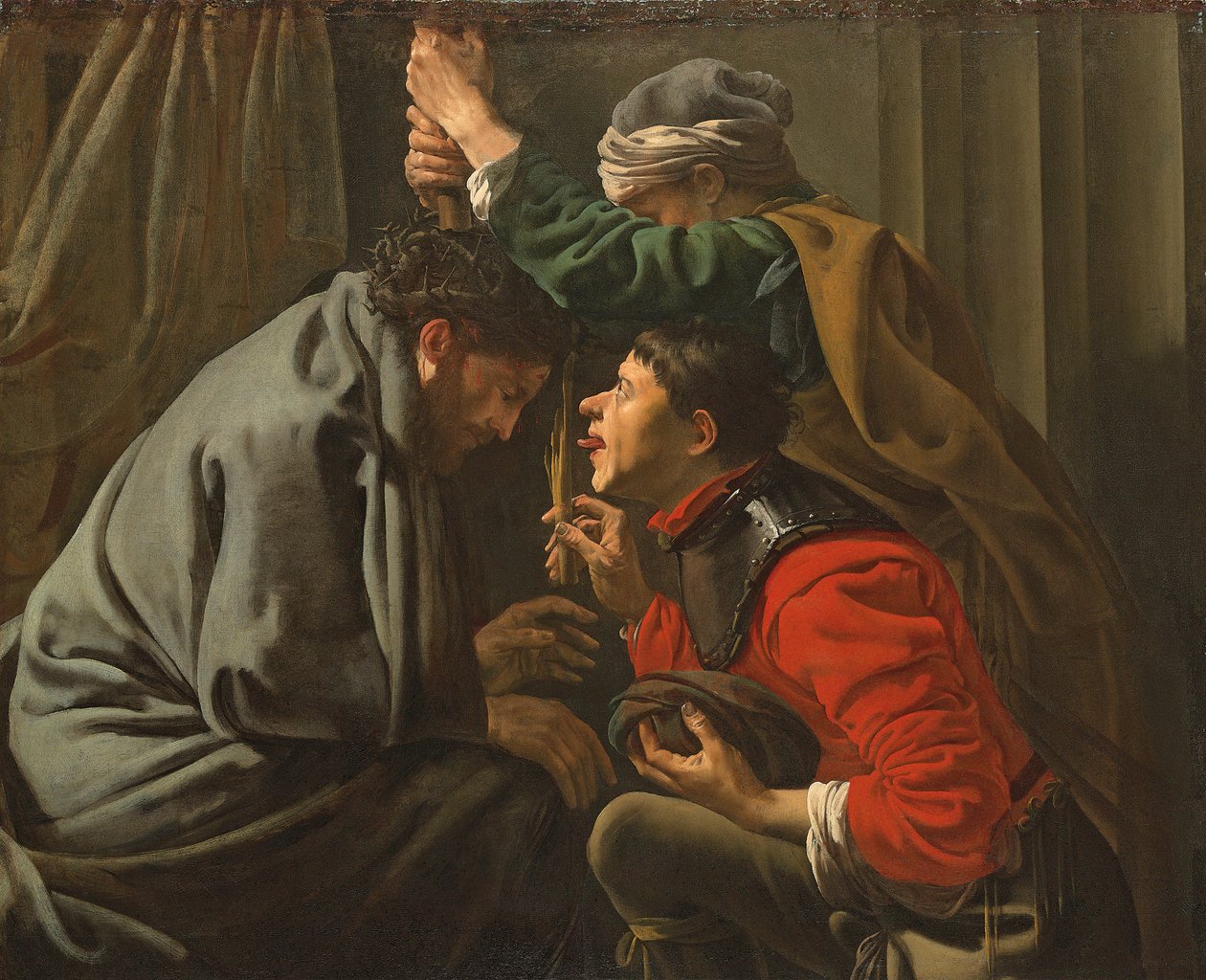 Kroningen med torner og hån mot Kristus av Hendrick ter Brugghen