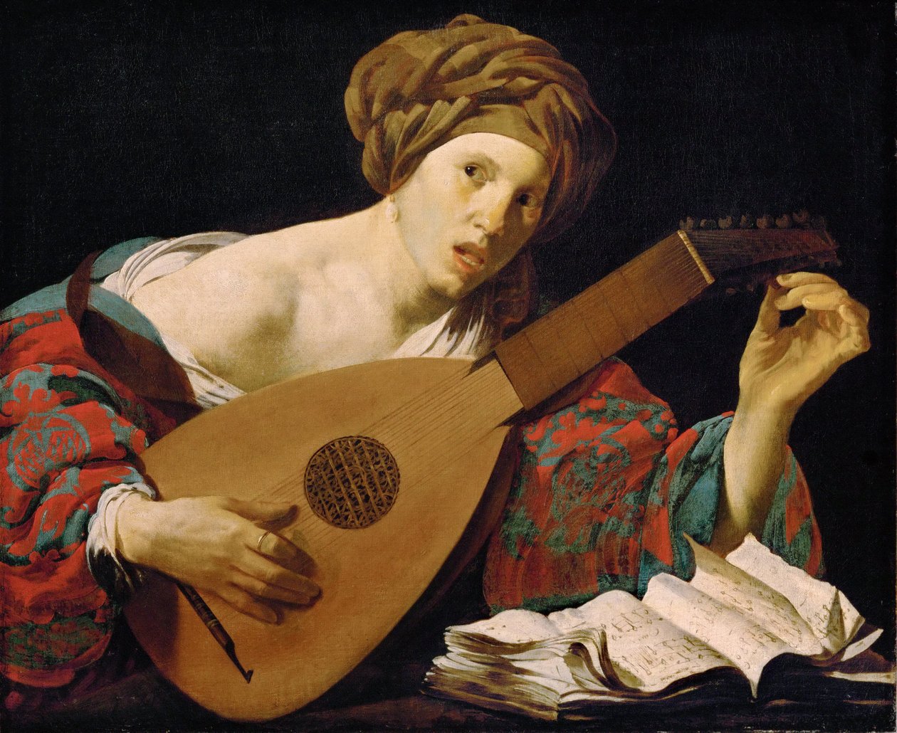 Lutespilleren - Hendrick Jansz Terbrugghen (ter Brugghen) (1588-1629). Olje på lerret, ca 1627. Mål : 71x85 cm. Kunsthistorisk museum, Vienne av Hendrick ter Brugghen