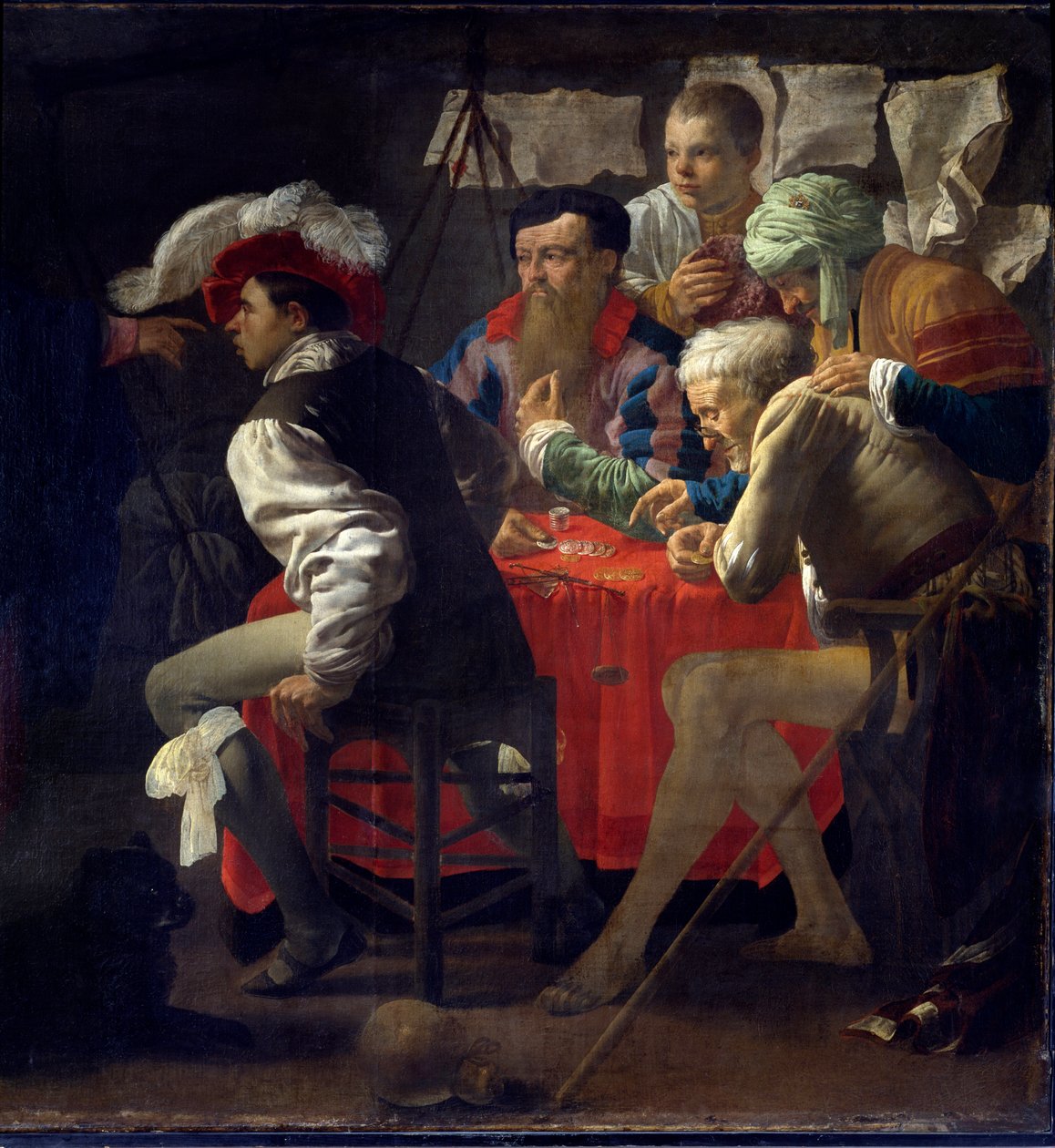 Kalt av Saint Matthew Jesus forlater Capharnaum møter Matthew og ber ham følge ham. Denne reiser seg og følger ham. Detalj. Maleri av Hendrik Brugghen Ter (1588-1629) (ec.holl.) 1600-tallet Le Havre, Museum of Fine Arts. av Hendrick ter Brugghen
