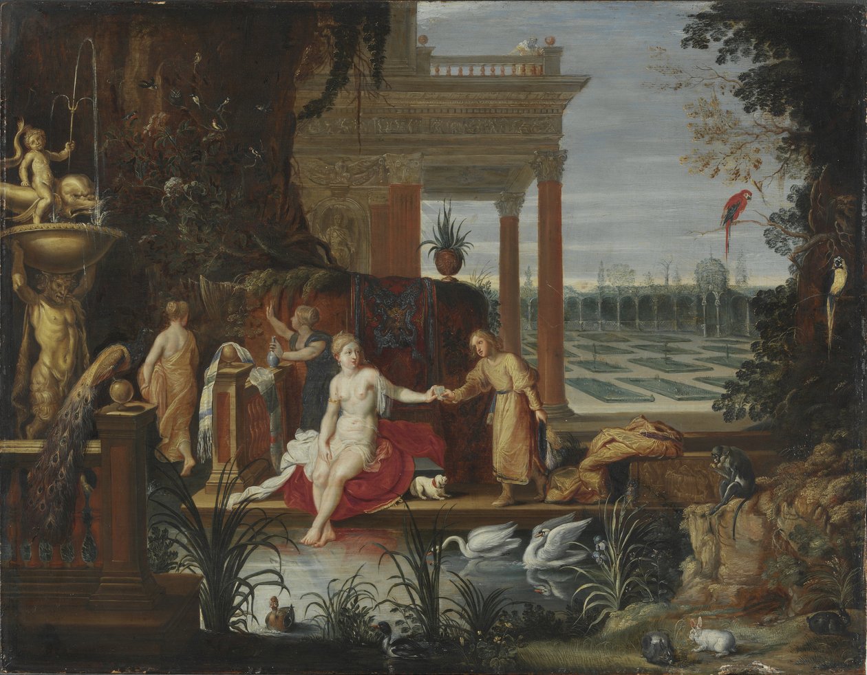 Batseba i badet Mottok brevet fra kong David, ca. 1600 av Hendrick van Balen