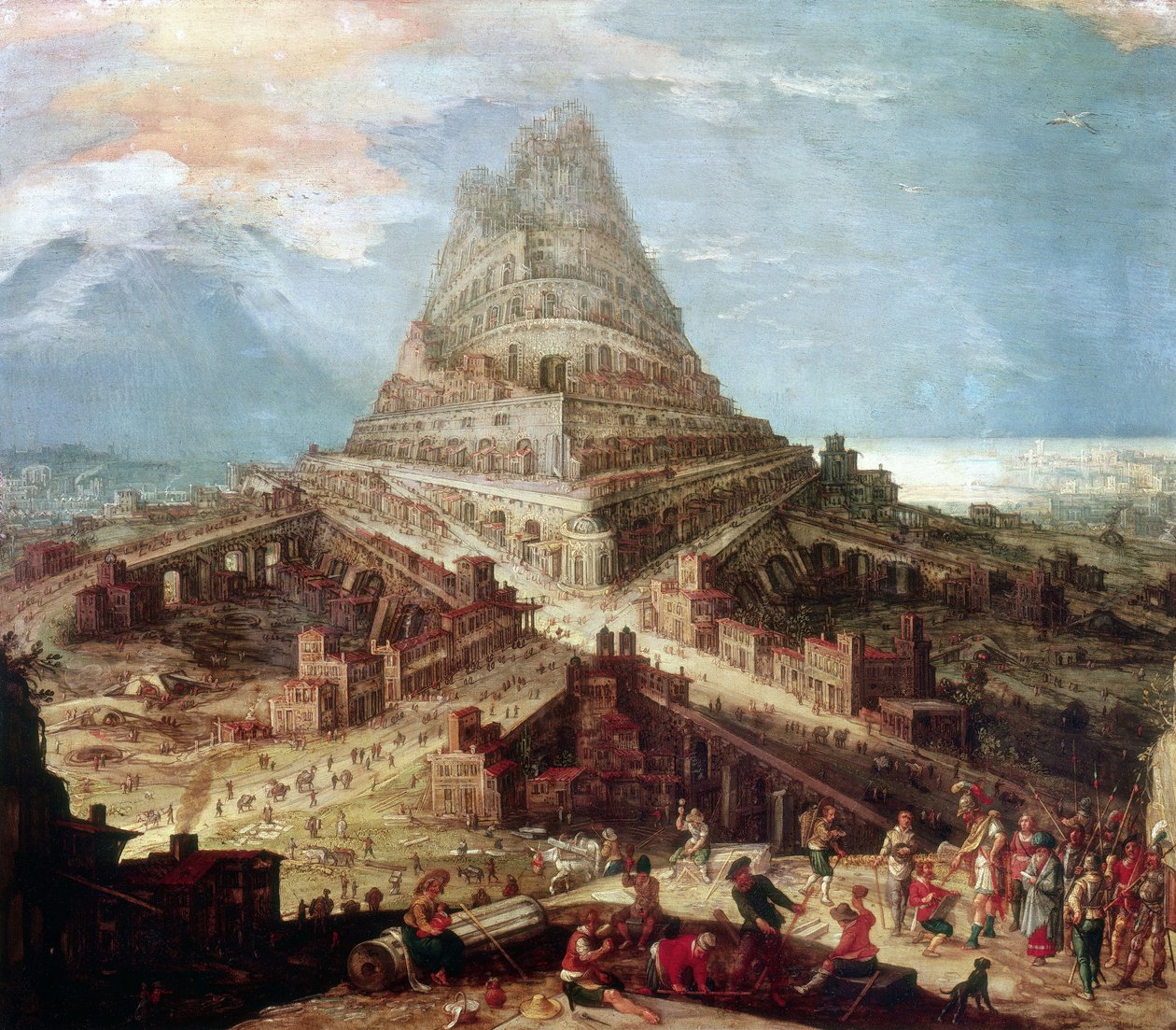 Bygging av Babelstårnet av Hendrick van Cleve