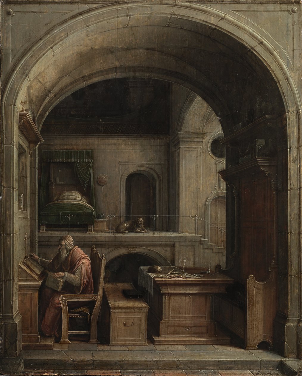 Saint Hieronymus i hans studie, 1624 av Hendrick van Steenwijck