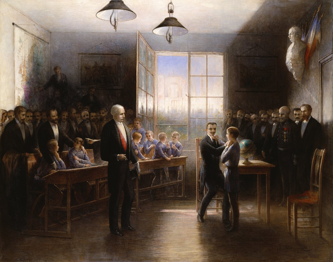 Besøk av president Felix Faure (1841-99) til Institution Nationale des Sourds-Muets, 1887 av Hendrieus Jacobus Burgers