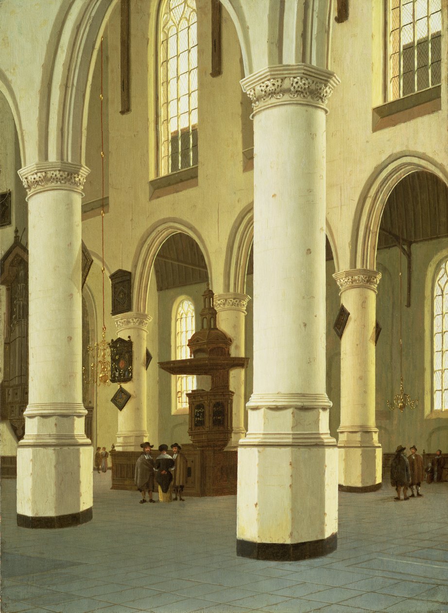 Interiør i Oude Kerk i Delft av Hendrik Cornelisz. van Vliet