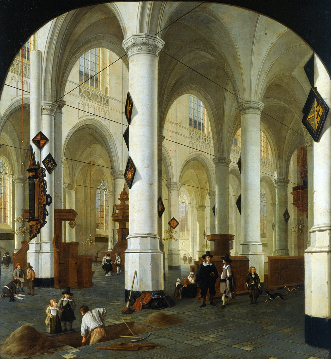 Interiør i Oude Kerk i Delft av Hendrik Cornelisz. van Vliet