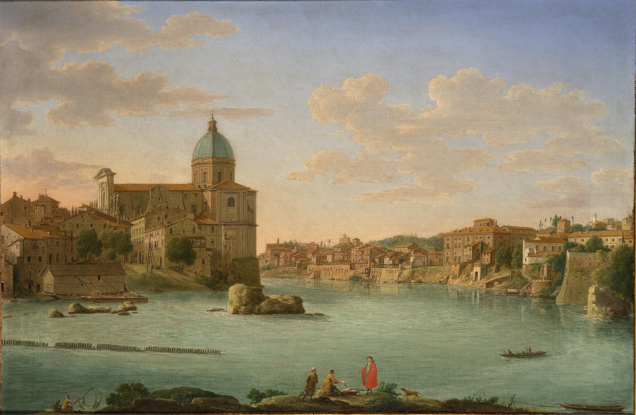 Roma, utsikt over San Giovanni dei Fiorentini av Hendrik Frans van Lint