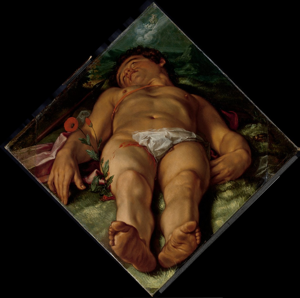 Døende Adonis, 1609 av Hendrik Goltzius