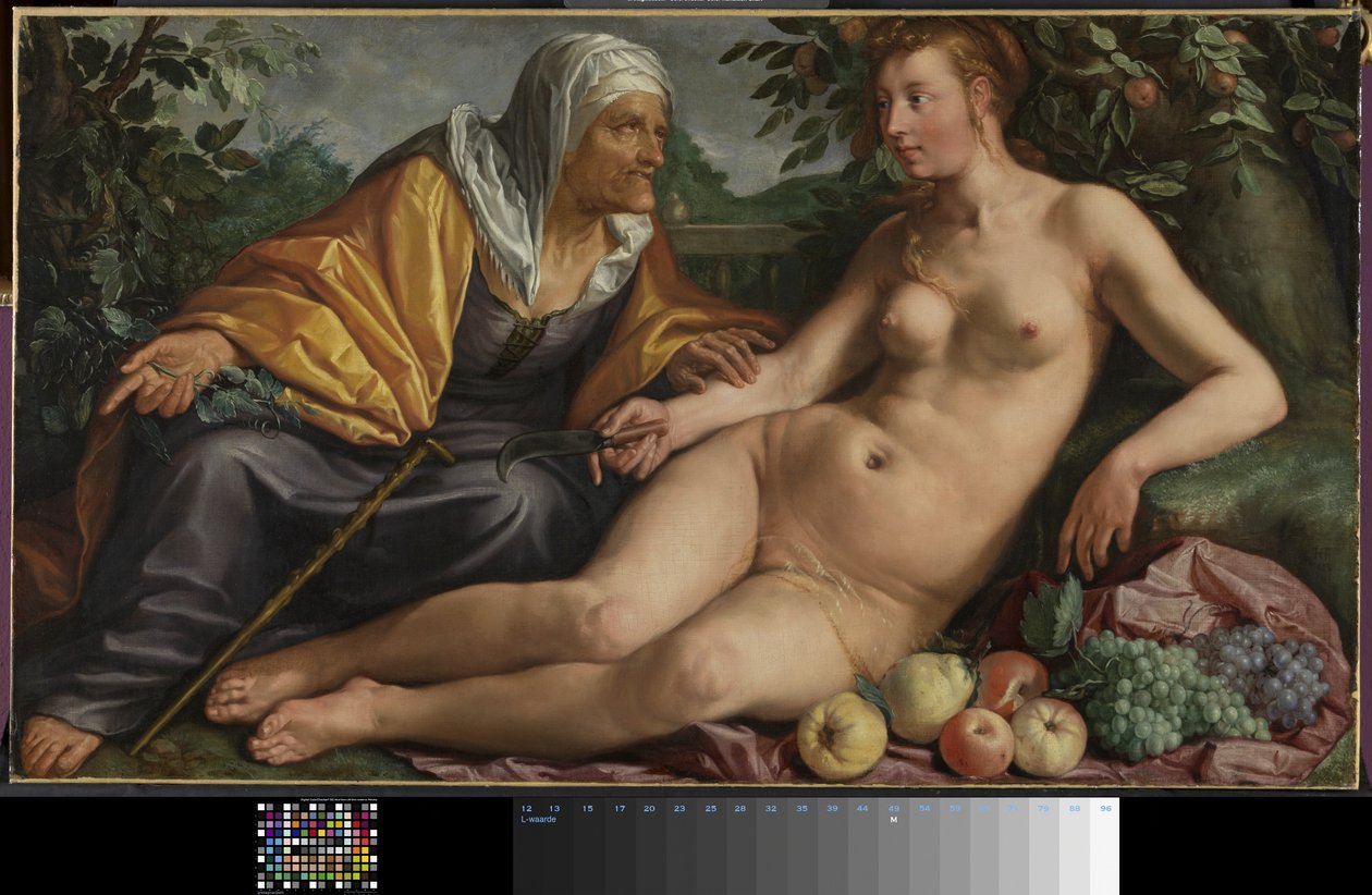 Vertumnus en Pomona av Hendrik Goltzius