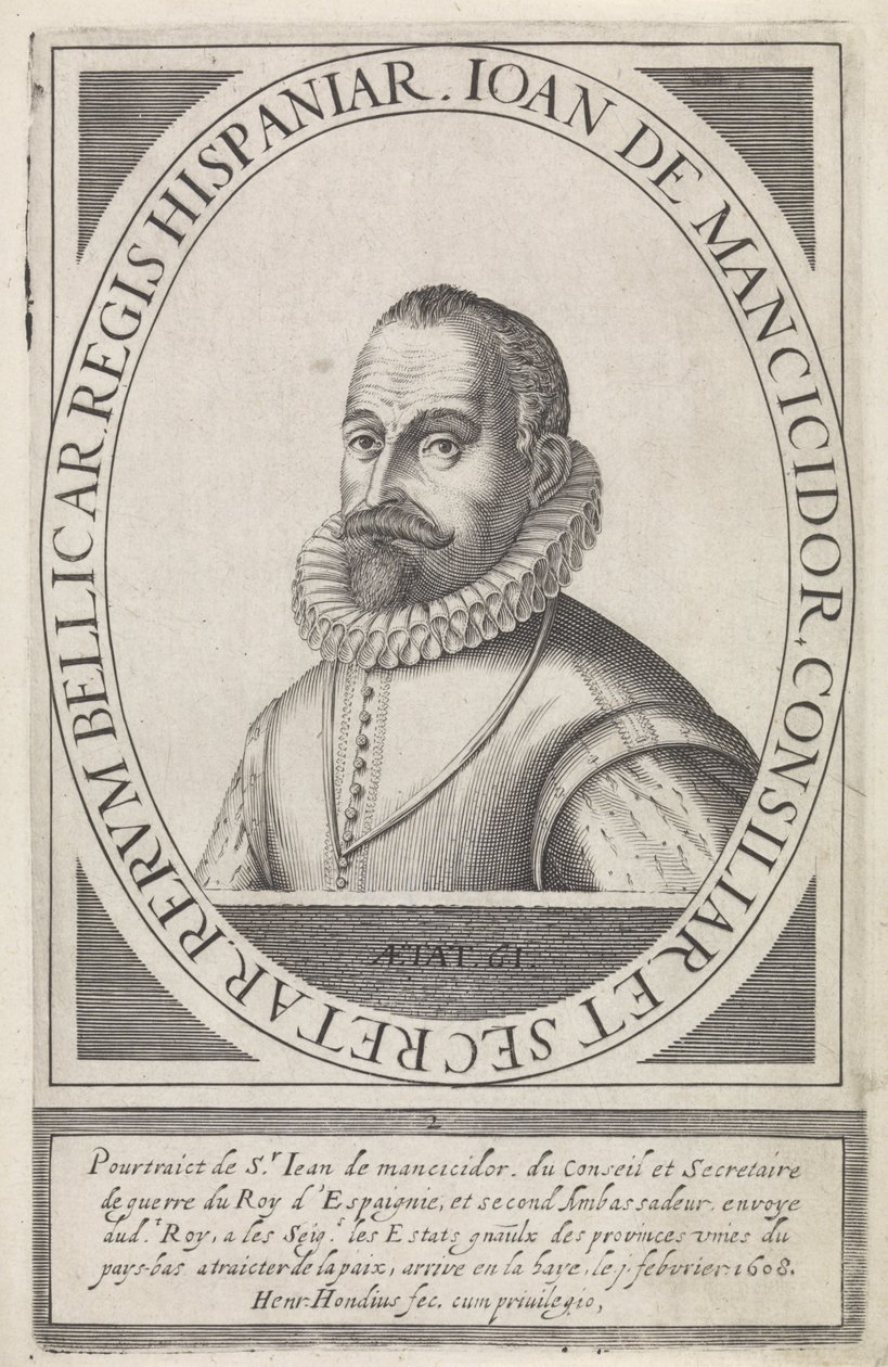 Juan de Mancicidor, fra Belgias True Delineatio (1608) av Hendrik I Hondius