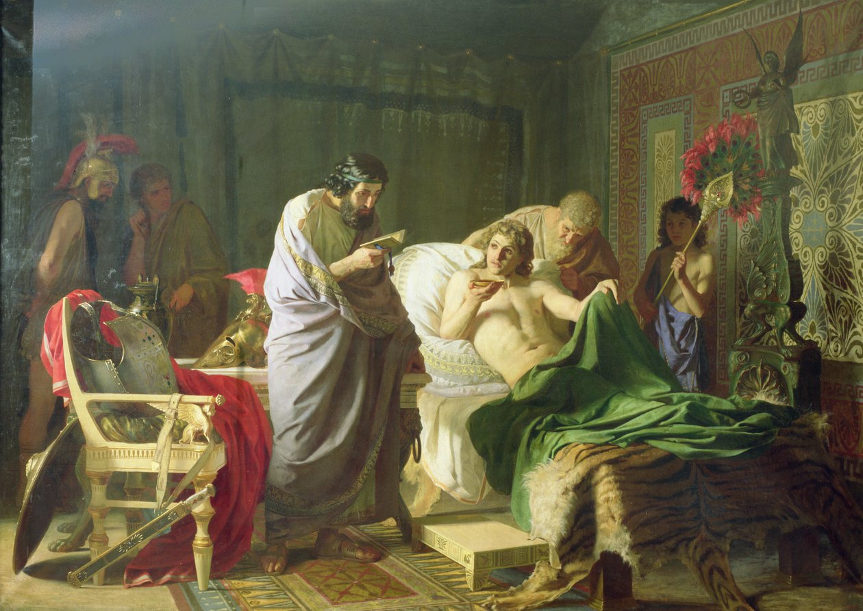 Aleksander den stores tillit til hans lege Philippos, 1870 av Henryk Siemiradzki