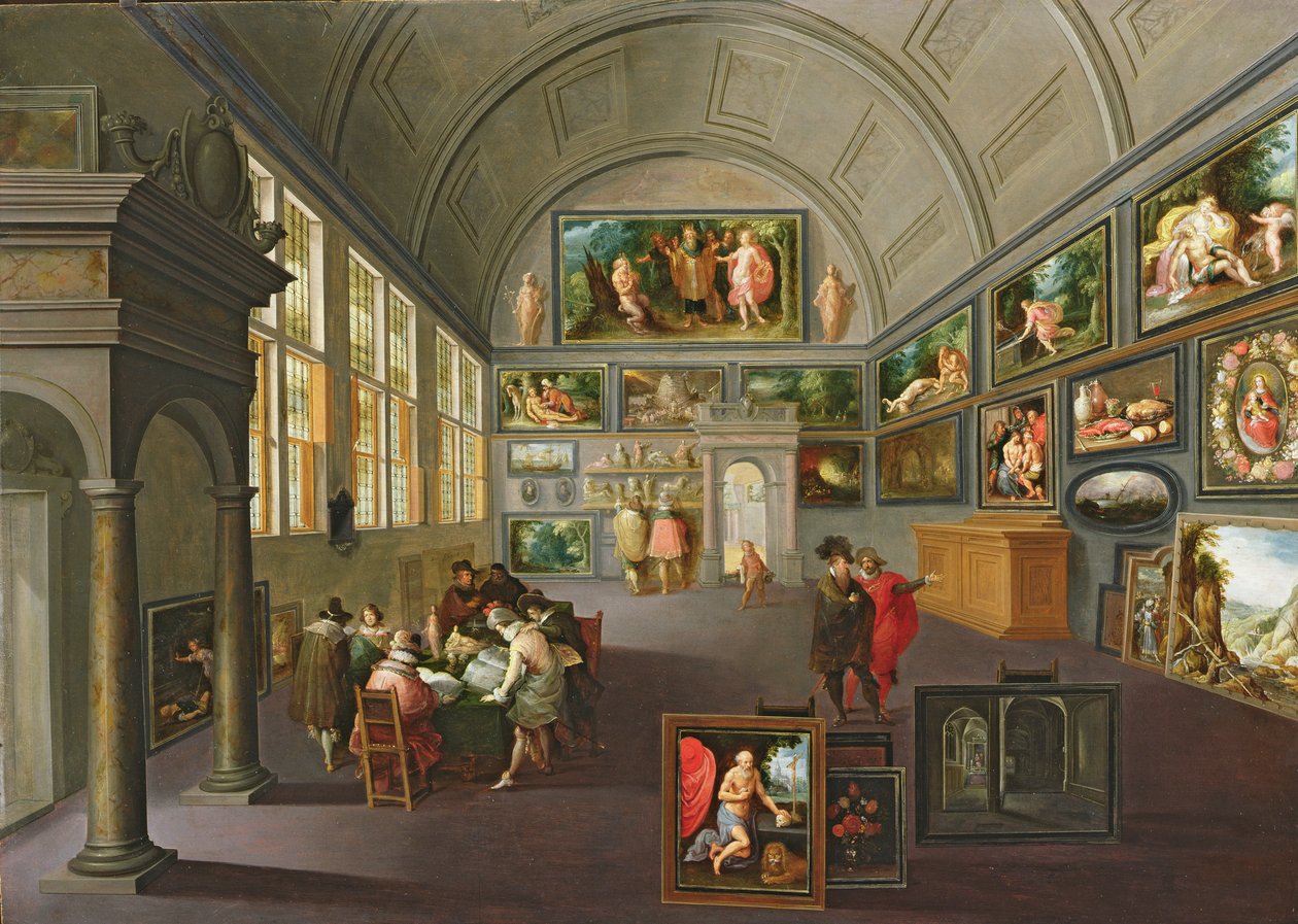 Interiøret i et bildegalleri av Hendrik the Younger Steenwyck