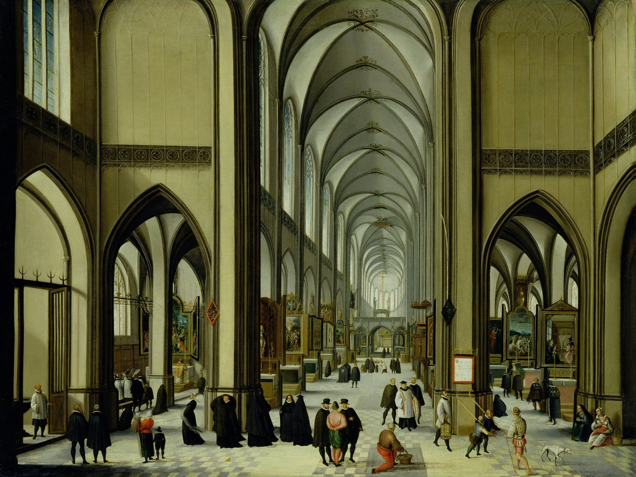Interiør av katedralen i Antwerpen av Hendrik van Steenwyck