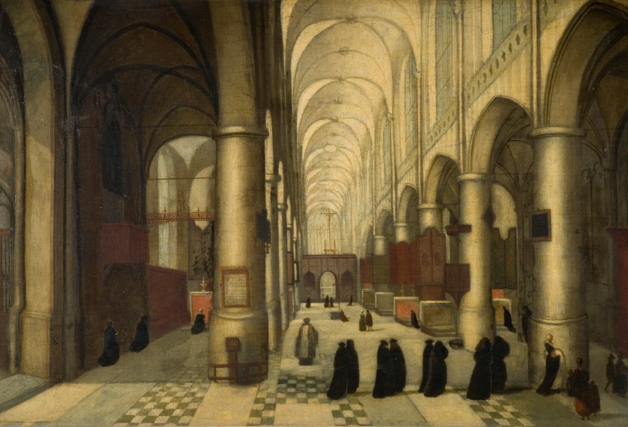 St. Pieters i Louvain, en dåpsfest av Hendrik van Steenwyck