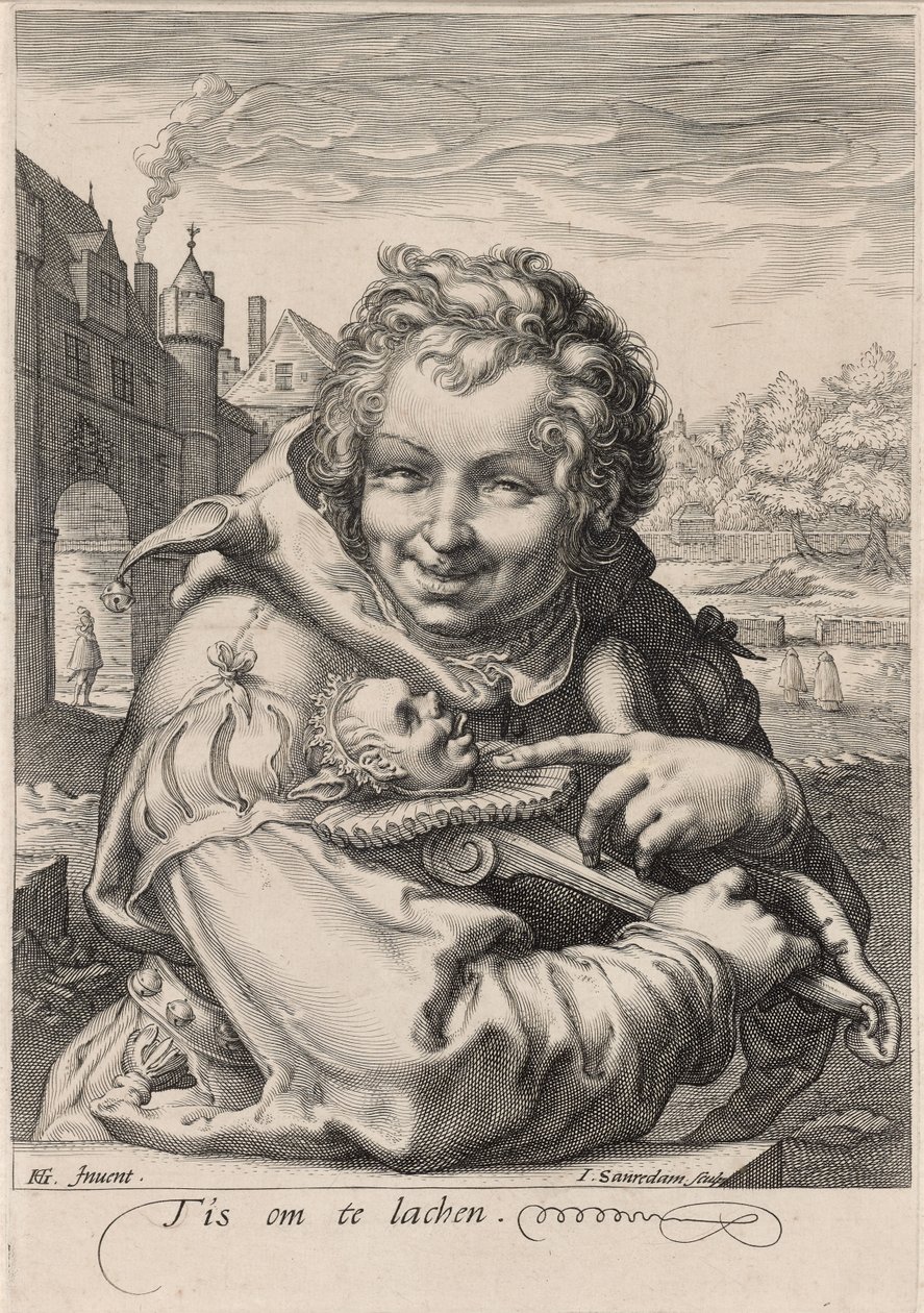 The Fool, gravert av I. Sauredam, ca. 1595 (gravering på lagt papir) av Hendrik (after) Goltzius