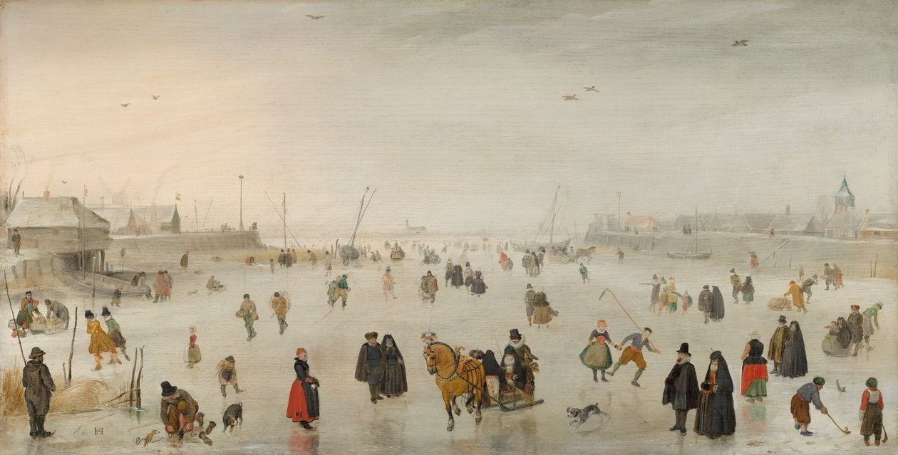 A Scene on the Ice, ca. 1625 (olje på panel) av Hendrik Avercamp