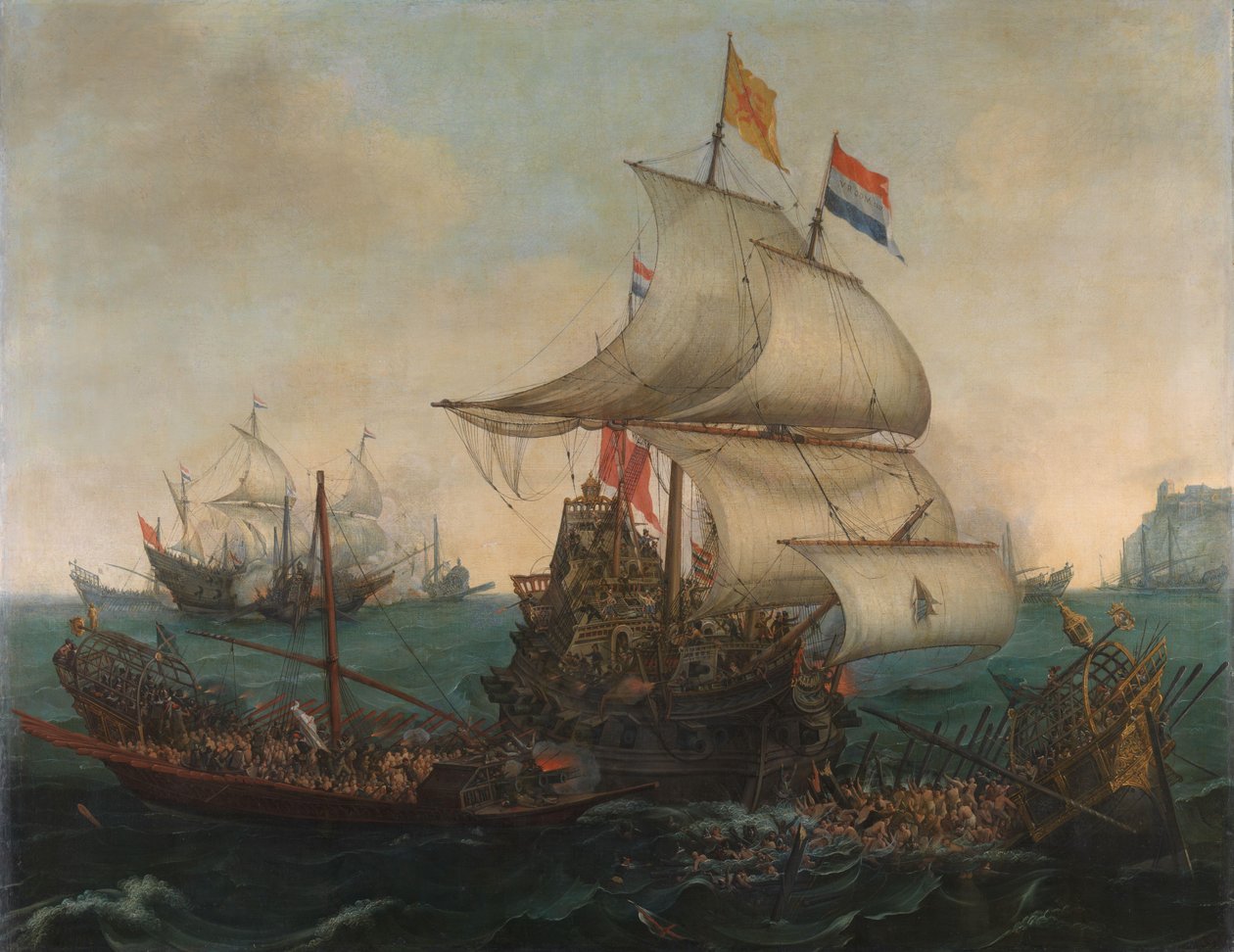 Nederlandske skip ramper spanske bysser utenfor den engelske kysten, 3. oktober 1602 av Hendrick Cornelisz. Vroom