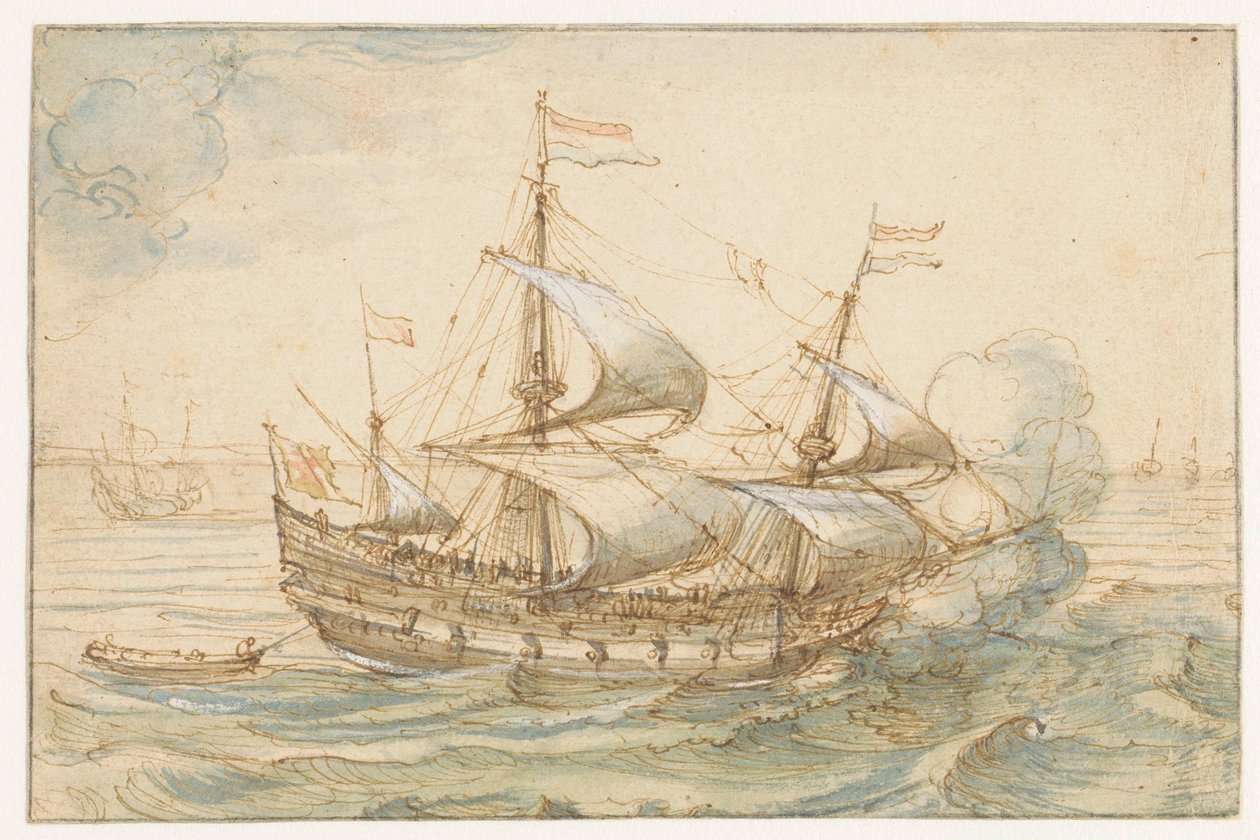 Krigsskip til sjøs av Hendrick Cornelisz. Vroom