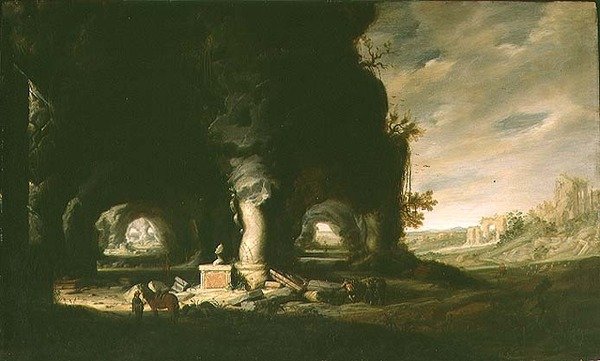 A Grotto in an Imaginary Landscape, ca. 1643 (olje på panel) av Hendrik Cornelisz. van Vliet