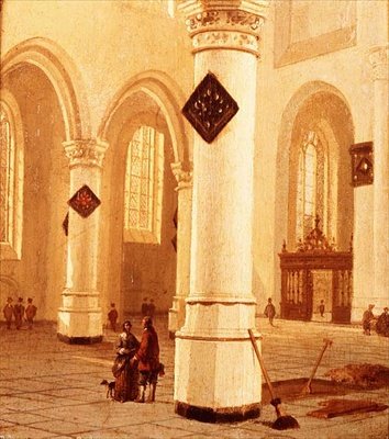 Interiør av en kirke (olje på lerret) av Hendrik Cornelisz. van Vliet