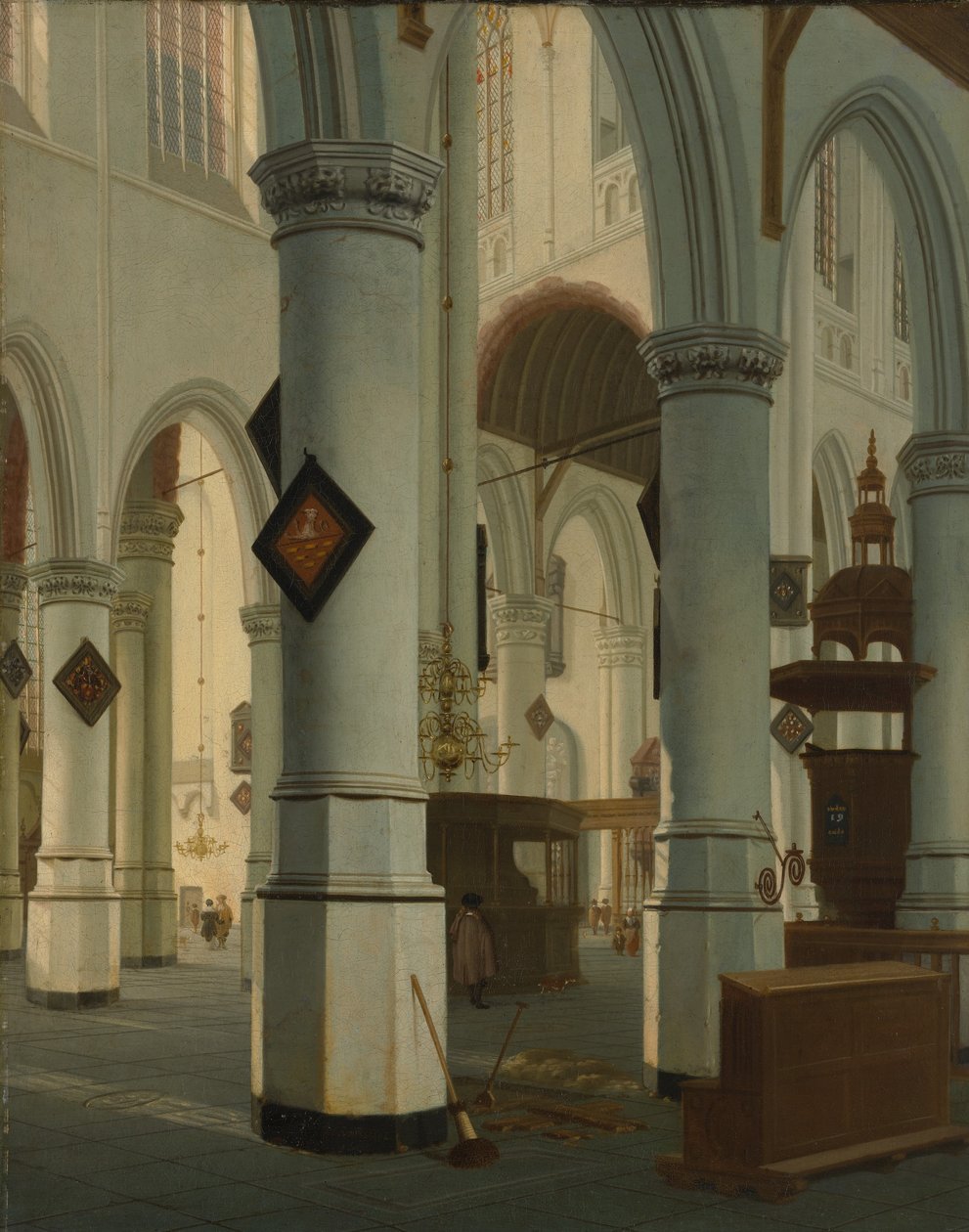 Interiøret i den gamle kirken, Delft, 1660. av Hendrik Cornelisz. van Vliet